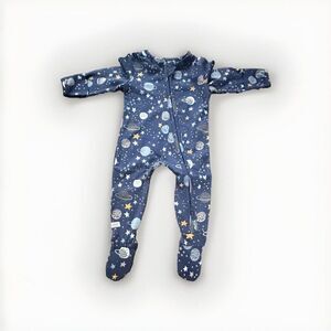 Ruggedbutts Sleeper Zip Footie Baby Boys 0-3 Months Outer Space NEW Blue Pj